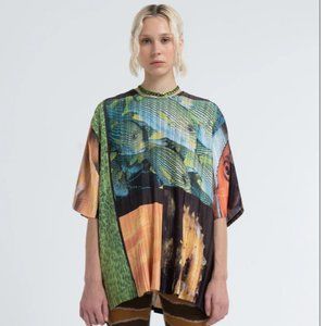 The Coolest! PLEATED TALL TEE IN FISH PARTY